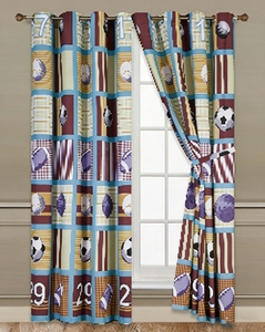 Lot de 2 <span class=keywords><strong>rideaux</strong></span> imprimés en microfibre <span class=keywords><strong>pour</strong></span> enfants/adolescents - Voilage doux en microfibre imprimé multicolore avec œillets <span class=keywords><strong>pour</strong></span> enfants - Product Image 3