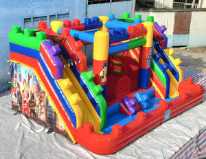 Château gonflable avec double toboggan, structure de jeu combinée pour enfants, château gonflable de qualité commerciale - Product Image 4