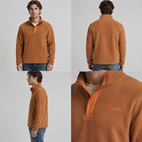 Sweat-shirts décontractés d'hiver personnalisés pour hommes en grandes tailles, faible MOQ, OEM, col boutonné 4/1, en micro polaire, abordables