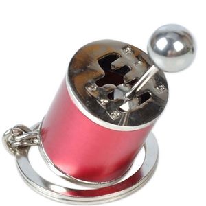 Porte-clés pommeau de levier de vitesse court six vitesses en alliage de zinc, style course automobile, pour pièces automobiles, cadeau en métal - Product Image 3