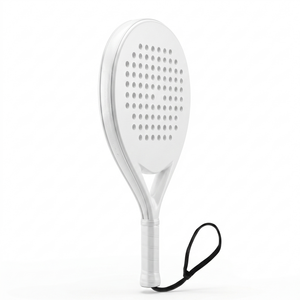 Raqueta de Pádel de Fibra de Carbono Blanca Mate con Correa para la Muñeca, Núcleo de Espuma EVA, Pala de Tenis de Playa para Entrenamiento de Adultos - Product Image 4