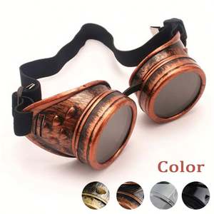 Lunettes Steampunk Personnalisées avec Logo, Lunettes de Soudure Rondes Surdimensionnées, Lunettes Punk pour Cosplay et Fêtes, Lunettes de Soleil Steampunk - Product Image 1