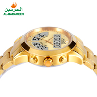 Stainless Steel Klasik Pria Digital Islam Jam Tangan untuk Berdoa