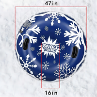 Traîneau gonflable pour la neige, sport d'hiver en plein air, tube à neige, jouets amusants pour l'hiver, motif de flocons de neige, luge à neige avec deux poignées