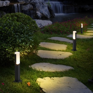 Lampe solaire LED pour pelouse, lampadaire de jardin extérieur, aluminium noir, abat-jour en verre, IP65 résistant à l'eau, lumière du jour 5000K, détection de mouvement 60 - Product Image 3