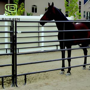 Panel de valla de caballo de tubo ovalado redondo cuadrado portátil galvanizado y recubierto de polvo Paneles de valla de corral de ganado con techos - Product Image 1
