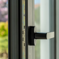 Portes FIDELIS avec cadre en aluminium, porte à battant en verre, isolée et insonorisée pour chambre à coucher, salon et salle de bain