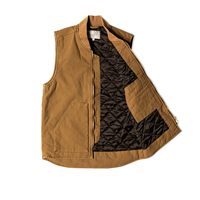 OEM Service Heavy Duty Hommes Matelassé Doublé Extérieur Grandes Poches Veste Décontractée Vêtements de Travail Toile Col Côtier Gilet Gilet Canard Gilet Hommes