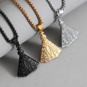 Collana con Pendente della <span class=keywords><strong>Madonna</strong></span> in Acciaio Inossidabile, Serie Religiosa Personalizzata, Vendita all'Ingrosso di Gioielli - Product Image 1