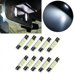 28MM 31MM <strong>Socket</strong> 3 SMD Fuse Festoon 5050 Chip C5W Car <strong>LED</strong> Sun Visor Mirror Light <strong>Bulb</strong> Auto Interior Dome 12V DC Avalon - Product Image 6