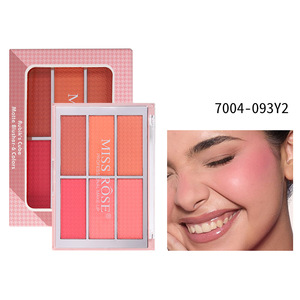 MISS <span class=keywords><strong>ROSE</strong></span> 6 colori fard piatto impermeabile perla opaca trucco per il viso con combinazione multicolore ombretto Rouge trucco viso - Product Image 1