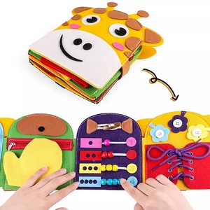 Nouveau style, livre d'activités pour bébé unisexe en feutre coloré, doux, silencieux, en forme <span class=keywords><strong>de</strong></span> girafe, animal occupé, 100 pièces, Montessori, développement <span class=keywords><strong>de</strong></span> l'intelligence - Product Image 3