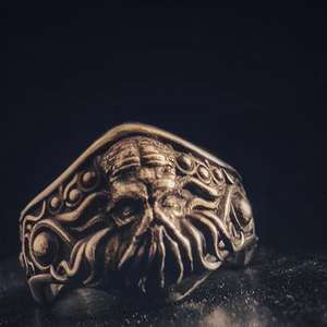 नई क्रॉस-बॉर्डर कथुलु रिंग पुरुषों की ट्रेंडी प्लेटेड ड्रीमलैंड रिंग एडजस्टेबल रिंग डार्क मैजिक पौराणिक गहने - Product Image 2