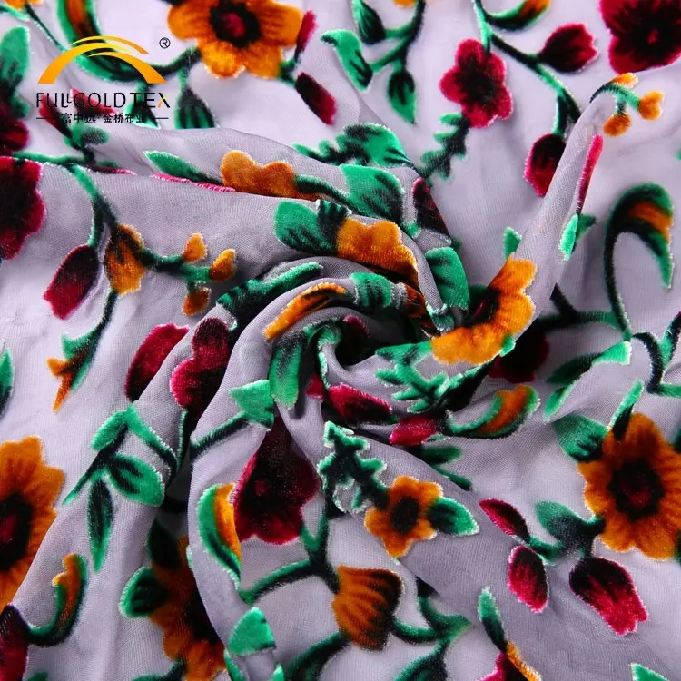 Shaoxing Factory Customized Soft Woven Silk 3D Printed Women Velvet Fabric For Dress