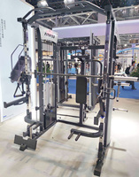 Máquina Smith Multifuncional Comercial para Gimnasio, con Cable, Entrenador Funcional, Jaula de Sentadillas y Power Rack Todo en Uno