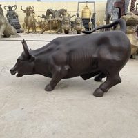 Patung Banteng Logam Besar Berukir dengan Cetak Digital 3D, Patung Hewan Luar Ruangan dari Perunggu untuk Dijual