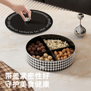 Fruit Platter Round Magnetic Lid Multi Compartment <b>Snack</b> Dish For Home Party Use Food Grade Storage <b>Container</b> - Product Image 1