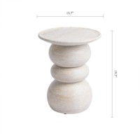 Table d'appoint de tabouret à effet travertin Table d'appoint intérieure et extérieure durable et résistante aux intempéries