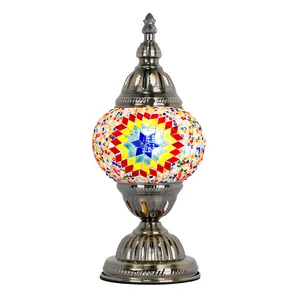 Dekorasi Marrakech Kerajinan Kaca Lampu Meja Turki Lampu Meja Mosaik Kaca Maroko