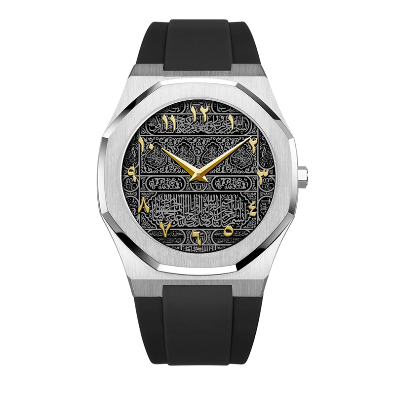 Silver+Black Silicone Strap-3