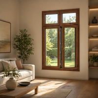 Ventanas de Madera de Aluminio Wenge con Aislamiento Térmico de Diseño Moderno para Casa Pasiva