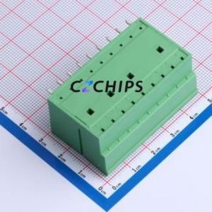 DB2ERH-5.08-2*9P-GN Plug-in Terminal Block Bent Lead Through Hole,P=5.08mm Board-to-Board / Socket - Closed 2x9P 5.08mm Green - Product Image 2