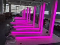 Lustres suspendus décoratifs linéaires pour plafond de maison, profil en aluminium incurvé avec éclairage LED annulaire RGB personnalisé de grande taille, design moderne