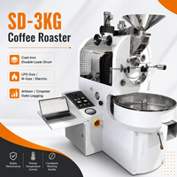 Torréfacteur à café commercial Yoshan 1kg 2kg 3kg, à gaz et électrique, avec tambour en fonte, machine à torréfier le café artisanale Cropster pour café