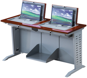 Modern Classroom Flip Top Lockable LCD <strong>Desk</strong> Table Electric Desktop <strong>Flipper</strong> with Front Screen Display Paperless Office Design - Product Image 3