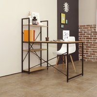 Bureau d'ordinateur pour la maison, la chambre à coucher, le studio, le bureau, avec étagère, poste de travail réglable, bureau d'écriture, table d'étude