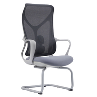 Chaise de bureau ergonomique de haute qualité en tissu moderne avec soutien lombaire, chaise d'étude pour ordinateur à domicile, sans roulettes, chaise de conférence