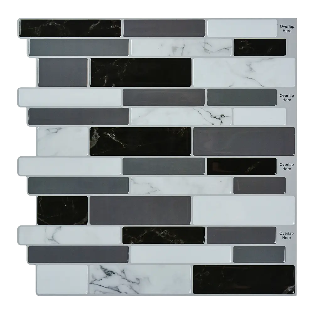 Pronto per la spedizione di marmo grigio 3D adesivo da parete 12 "x 12" peel and stick cucina backsplash