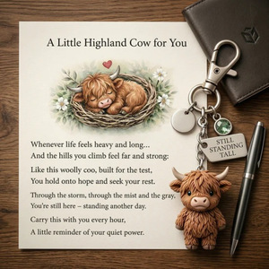 Porte-clés en EVA en forme de petite vache des Highlands, portable, idéal pour un cadeau - Product Image 3