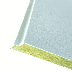 Plaque de plafond suspendu 600*600mm, faux plafonds, panneau d'isolation phonique en laine de verre, insert spécial pour bordure, laine de roche acoustique - Product Image 1