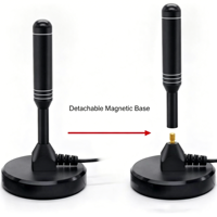 Antena TV Digital ATSC /DVB-T2 Dalam Ruangan dengan Amplifier Ganda, Mendukung 4K1080P, Antena HDTV Magnetik untuk Saluran Lokal Gratis