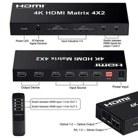 Xput Nouveau Design Haute Vitesse 4K 3D 1080P HDMI Vidéo Matrice Commutateur 4x2 4 en 2 Sorties hdmi Commutateur Splitter Box avec Edid