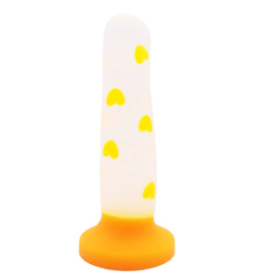BANSEY Dildo de Silicona Líquida Realista con Corazón Luminoso, Plug Anal con Base de Succión Manos Libres, Juguete Sexual Novedoso para Adultos - Product Image 1