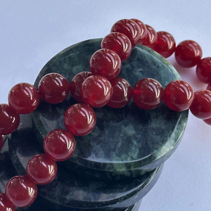 Collana Statement da Donna alla Moda con Perle di Corniola Rossa di Grado A da 12mm e Grande Perla Barocca - Product Image 5