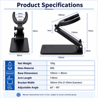 Support pliable pour scanner de codes-barres Xincode, universel pour scanner de codes-barres 1D, 2D et QR portatif X-B03