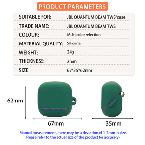 เคสซิลิโคนสำหรับหูฟังไร้สาย <span class=keywords><strong>JBL</strong></span> QUANTUM Beam TWS สำหรับ <span class=keywords><strong>airpods</strong></span> Pro - Product Image 2