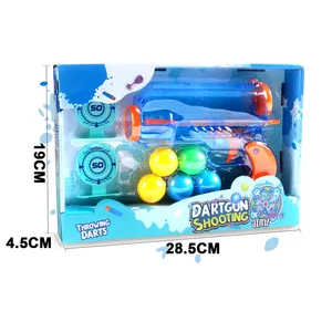 Outdoor shooting game children's gun transparent table tennis gun with 5 balls and 2 round targets