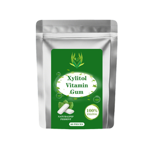 Gommes à mâcher au xylitol et aux vitamines, saveur menthe poivrée naturelle, 100 % xylitol, complément énergétique, gommes à mâcher à la caféine, 60 pièces, emballage OEM - Product Image 1