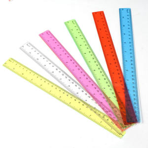 Règle droite transparente multicolore Glosense de 30 cm en PVC et plastique, populaire auprès des étudiants, pour le bureau et la papeterie scolaire - Product Image 1