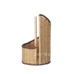 Woven Rattan <b>Paper</b> Holder Circular Eco-Friendly <b>Kitchen</b> Storage Rack - Product Image 5