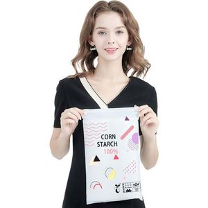 Biodegradable <b>Compostable</b> Frosted Zipper Tote <b>Bag</b> with Zipper and Pocket Water Proof Clothes Packaging Frosted Ziplock <b>Bag</b> - Product Image 1