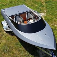 Bateau à réaction en aluminium OEM 4 places avec moteur in-bord pour la course fluviale et la pêche professionnelle