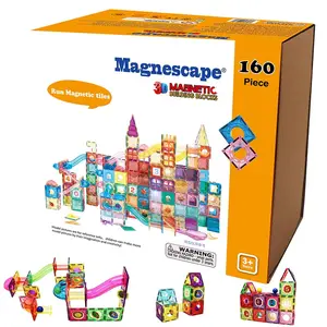 Magnescape 160 adet gıda sınıfı mermer manyetik yapı taşları inşaat oyuncak seti parça kök eğitici oyuncak