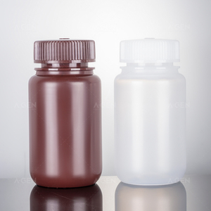Frasco de reagente âmbar de boca larga de plástico PP para laboratório de amostra química de bioquímica 60ml - Product Image 3