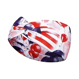 Diadema con Bandera Nacional, Accesorios con Nudos y Estampado, Día de la Independencia, 4 de Julio, Diadema Patriótica con Bandera Americana B-3374 - Product Image 3