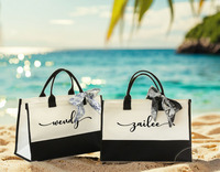 Bolso de playa personalizado de alta calidad para celebraciones, Carta de Protección del Medio Ambiente, bolso de compras de lona de playa personalizado